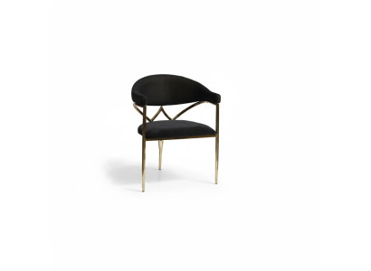 Chaise noire en acier inoxydable cadre en bois Chaises de salle à manger Moderne Siège simple