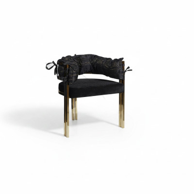 Chaise de salle à manger design en métal noir Chaises de luxe en acier inoxydable