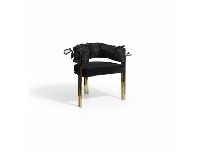 Chaise de salle à manger design en métal noir Chaises de luxe en acier inoxydable