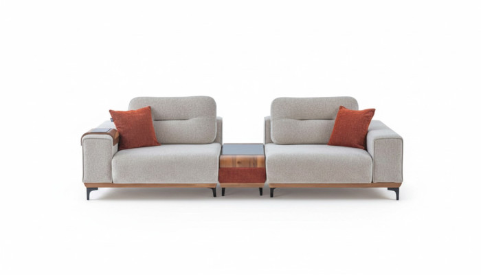 Élégant canapé 3 places avec une table d'appoint pour salon design