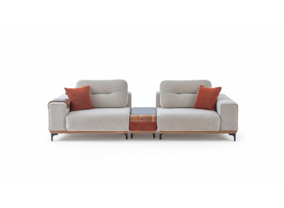 Élégant canapé 3 places avec une table d'appoint pour salon design