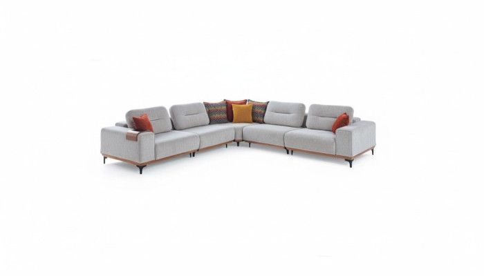 Canapé rembourré en L en forme de coin exclusif blanc Designer Canapé d'angle Salle de séjour Place assise