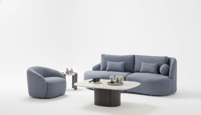 Complétez l'ensemble de sièges de salon designer canapé trois places fauteuil 2 pièces