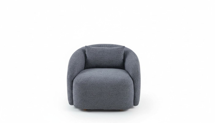 Fauteuil gris Chaise de détente Fauteuil de salon Rembourrage en textile Siège simple Meuble