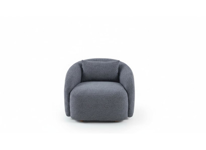 Fauteuil gris Chaise de détente Fauteuil de salon Rembourrage en textile Siège simple Meuble