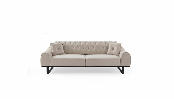 3 places de salon exclusives Beige Canapés de designer de luxe neufs