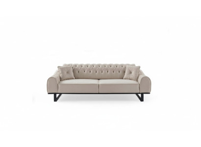 3 places de salon exclusives Beige Canapés de designer de luxe neufs
