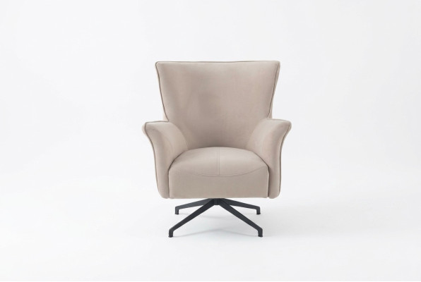 Salon beige Fauteuil relax monoplace de designer Rembourrage Pieds en métal