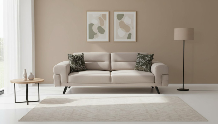 Beige clair Canapé trois places de luxe pour le salon
