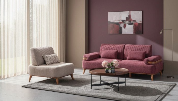 Sofa de salon bicolore ensemble de meubles de designer 3 places fauteuil noble