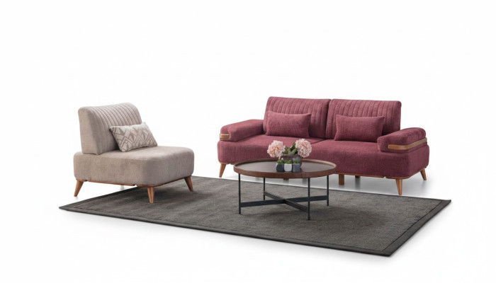 Sofa de salon bicolore ensemble de meubles de designer 3 places fauteuil noble
