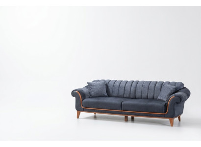 Ensemble de sièges de salon bleu-gris Élégant fauteuil de luxe 3 places Ensemble de 2 pièces
