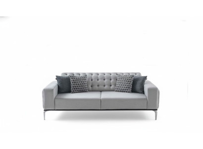 Moderne Chesterfield Light Gray 3-Sitzer Wohnzimmer Luxus-Dreisitzer