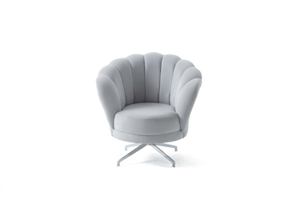 Fauteuil gris design pour le salon Élégant fauteuil individuel de luxe avec pieds en acier inoxydable.