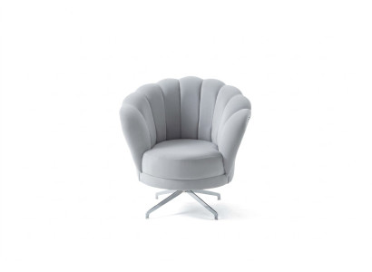 Fauteuil gris design pour le salon Élégant fauteuil individuel de luxe avec pieds en acier inoxydable.