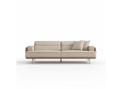Un canapé exclusif de couleur beige à 3 places, mobilier moderne pour le salon, canapé rembourré.