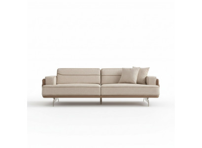 Un canapé exclusif de couleur beige à 3 places, mobilier moderne pour le salon, canapé rembourré.