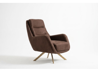 Fauteuil en velours marron Fauteuil moderne Salon Meubles en textile