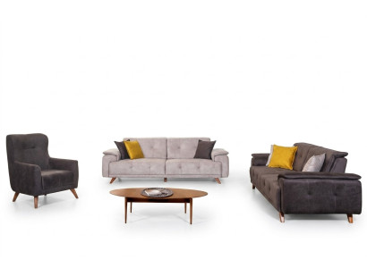 Mobilier de salon Élégant canapé 3 places Fauteuil rembourré  3 places Ensemble de 3 pièces