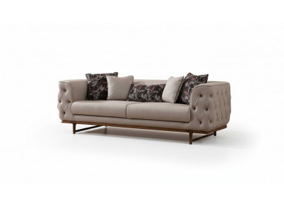 Beige clair Chesterfield Trois places Luxueux canapé élégant à trois places revêtement 