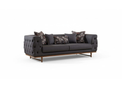 Canapé Chesterfield noir Lit Designer fonction Salle de séjour 3 places