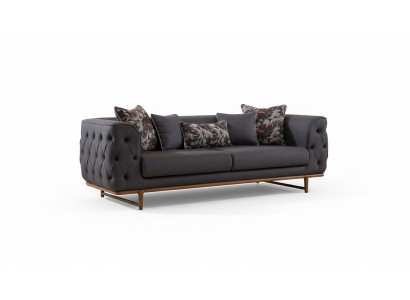 Canapé Chesterfield noir Lit Designer fonction Salle de séjour 3 places
