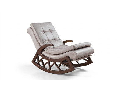 Chaise berçante moderne en bois noble Salon relaxant Mobilier de vie Cadre en bois neuf
