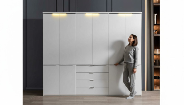 Armoire blanche 4 tiroirs armoires de chambre en bois meuble