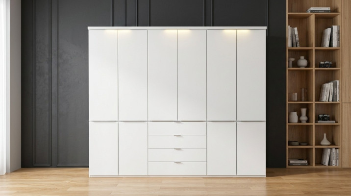 Armoire blanche 4 tiroirs armoires de chambre en bois meuble