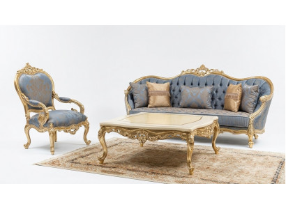 Sofas de salon gris classique Chesterfield canapés Trois fauteuils places