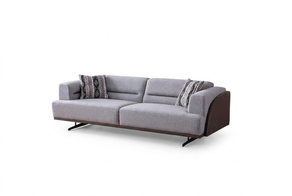Gris Moderne Canapés de Salon Rembourrés 3 Places Luxe Noble Sofas