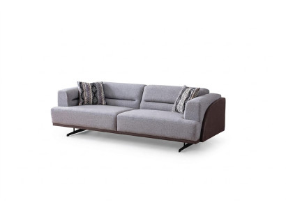 Gris Moderne Canapés de Salon Rembourrés 3 Places Luxe Noble Sofas
