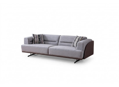 Gris Moderne Canapés de Salon Rembourrés 3 Places Luxe Noble Sofas