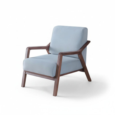 Blue he exclusive r Armchair Living room Armrests single seater wooden frame new = Bleu, fauteuil exclusif pour salon avec accoudoirs, siège individuel, cadre en bois neuf