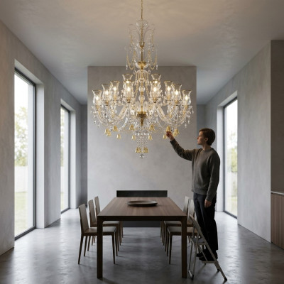 lustre exclusif R. Luminaires suspendus modernes Lumière de plafond de salle de séjour Appareil d'éclairage