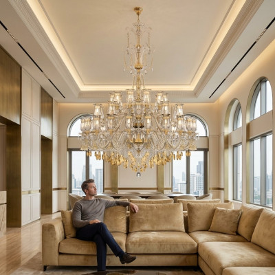 Chic lustre Salon Lustre en cristal Luminaire suspendu design