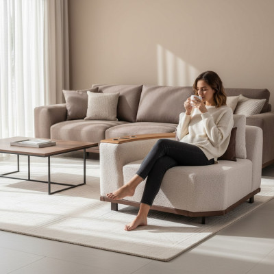 Canapé d'angle de luxe en forme de L avec système audio Rembourrage Salon Canapés