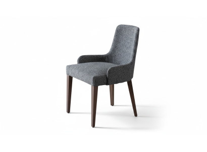 Chaise grise exclusive avec design de pieds en bois marron, nouveauté pour la salle à manger