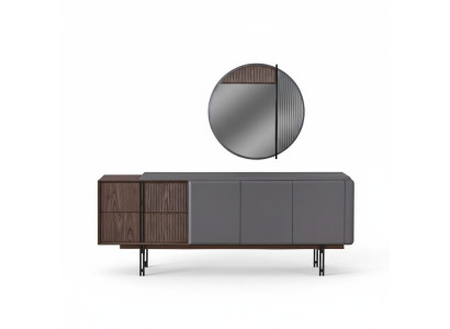 Ensemble de salle à manger exclusif composé de 2 pièces. Buffet et miroir en nouveauté