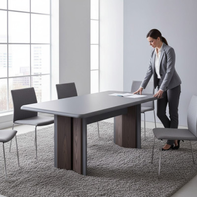 Table à manger design Mobilier moderne dans la salle à manger Gris Exclusivité Nouveauté