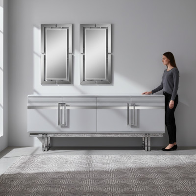 Ensemble de salle à manger de nouveauté composé de 3 pièces. Bahut moderne et 2x miroir.