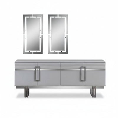 Ensemble de salle à manger de nouveauté composé de 3 pièces. Bahut moderne et 2x miroir.