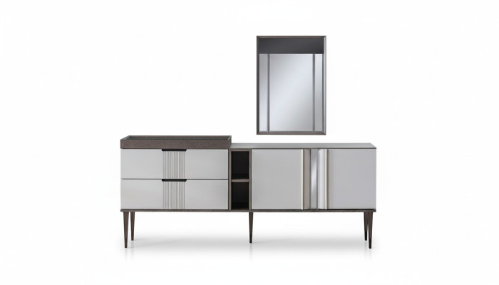 Ensemble de salle à manger de luxe Buffet exclusif avec ensemble de 2 miroirs Nouveauté