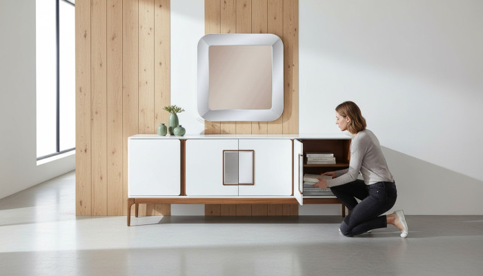 Ensemble de salle à manger de luxe, buffet, miroir, ensemble de salle à manger moderne 2 pièces, commode