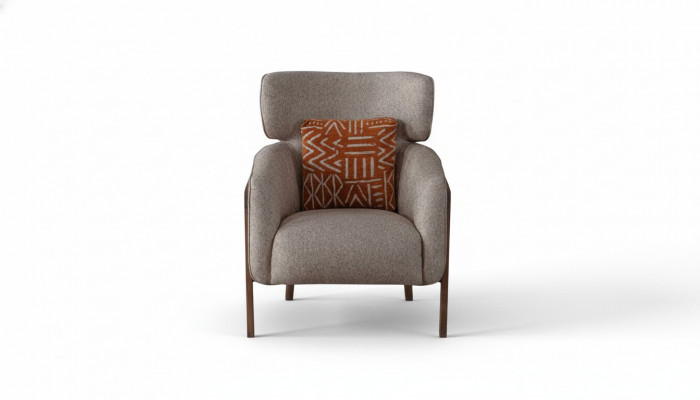 Fauteuil moderne beige Salon Textile Luxe Design Mobilier Lounge Club