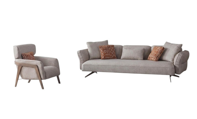 Ensemble de salon moderne de luxe 4 pièces. Canapé 4 places Fauteuil Table basse Suite