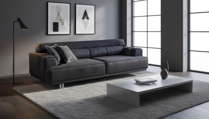 Canapé 3 places Meuble moderne Blanc Salon de luxe Designer 235cm Ameublement