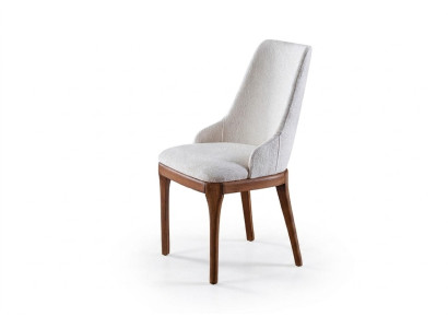 Chaises blanches exclusives avec design de pieds bruns en bois Nouveauté pour la salle à manger