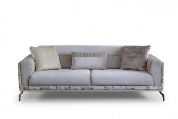 Canapé moderne 3 places, couleur blanche, mobilier en salon, luxe original