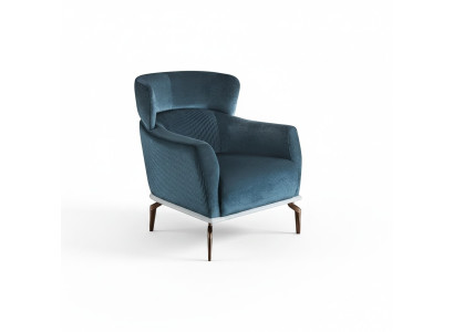 Fauteuil design moderne de couleur verte pour le salon. Meuble de siège en textile de luxe.
